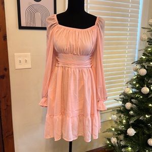 Sheer flowy pink dress